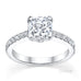Australian Diamond Broker - Jenna cushion cut diamond ring with micro pave set side diamonds