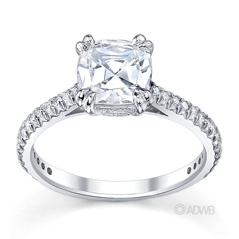 Australian Diamond Broker - Corsica round brilliant cut ring with french diamond pave set band