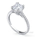 Corsica cushion cut ring with french diamond pave set band