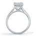Corsica cushion cut ring with french diamond pave set band