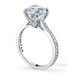 Bell 4 claw round brilliant cut diamond solitaire ring with diamond set band