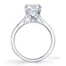Bell 4 claw round brilliant cut diamond solitaire ring with diamond set band