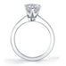 Monica classic 6 claw round brilliant cut diamond ring with channel set band