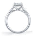 Cross prong princess cut ring with channel set princess cut side diamonds tapered out band