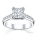 Australian Diamond Broker - Cross double prong princess cut ring with channel set princess cut side diamonds