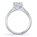 Star 4 claw round brilliant cut diamond solitaire ring with pave set band