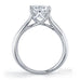 Royal crown round brilliant cut diamond ring with tapered channel set band
