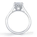 Coco double claw round brilliant cut diamond solitaire ring with channel set diamond band
