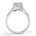 Cross claw princess cut ring with round brilliant cut diamonds pave set band