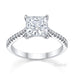Australian Diamond Broker - Emily princess cut diamond solitaire ring with french pave set diamond band