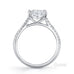 Emily princess cut diamond solitaire ring with french pave set diamond band