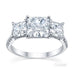 Australian Diamond Broker - Classic 3 stone princess cut diamond ring with french pave set diamond band