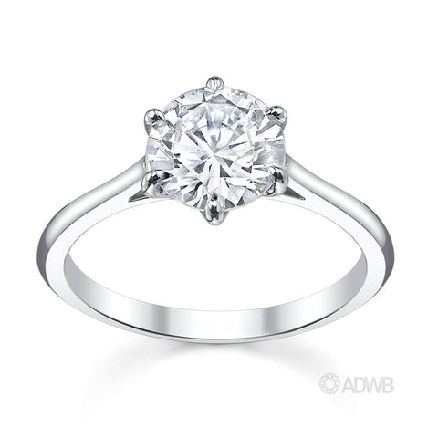 Australian Diamond Broker - Classic 6 claw round brilliant cut diamond ring