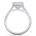 Traditional princess cut diamond ring with micro pave set tapered band