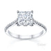 Australian Diamond Broker - Tiara princess cut diamond ring with french pave set diamond band