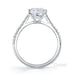 Tiara princess cut diamond ring with french pave set diamond band