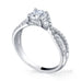 Sophia curved split band round brilliant cut diamond solitaire ring with pave set band