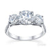 Australian Diamond Broker - Serenity 3 stone round brilliant cut diamond ring- micro pave set diamond band