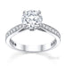 Australian Diamond Broker - New York 4 claw round brilliant cut diamond solitaire ring with grain set diamond band