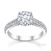 Australian Diamond Broker - Milan 4 claw diamond solitaire ring with diamond grain set coronet and grain set diamond knife edge band