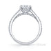 Milan 4 claw diamond solitaire ring with diamond grain set coronet and grain set diamond knife edge band