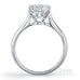 Wide band 6 claw classic round brilliant cut diamond ring