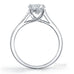 Monaco 4 claw diamond solitaire ring with grain set diamond band