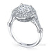Art deco style round brilliant cut diamond halo ring