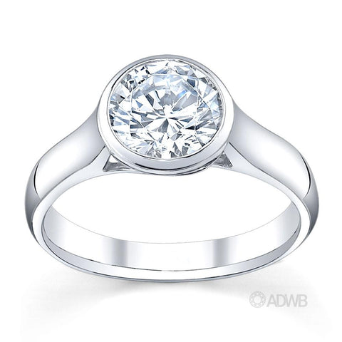 Australian Diamond Broker - Bezel set round brilliant cut diamond solitaire ring