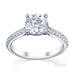 Australian Diamond Broker - Caroline 4 claw round brilliant cut diamond solitaire ring with knife edge grain set diamond band