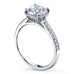 Caroline 4 claw round brilliant cut diamond solitaire ring with knife edge grain set diamond band