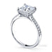 Regal princess cut diamond ring with grain set diamond knife edge band