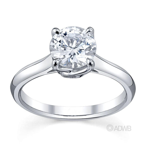Australian Diamond Broker - Elegant 4 claw round brilliant cut diamond solitaire ring