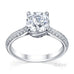 Australian Diamond Broker - Elegant 4 claw round brilliant cut diamond solitaire ring with knife edge grain set diamond band