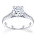 Australian Diamond Broker - Caroline 4 claw round brilliant cut diamond solitaire ring with round brilliant cut channel set diamond