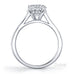 Caroline 4 claw round brilliant cut diamond solitaire ring with round brilliant cut channel set diamond