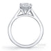 Caroline 4 claw round brilliant cut diamond solitaire ring with princess cut channel set diamond