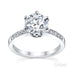 Australian Diamond Broker - Tiff 6 claw round brilliant cut diamond solitaire ring with grain set diamond band