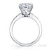 Tiff 6 claw round brilliant cut diamond solitaire ring with grain set diamond band