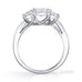Classic 3 stone princess cut diamond ring with princess cut channel set band