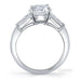 Round brilliant tapered baguette  3 stone diamond ring
