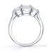 Emerald cut 3 stone diamond ring