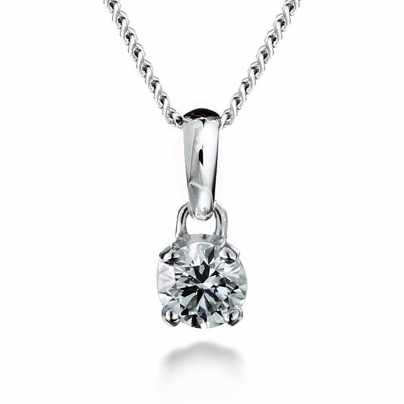 18ct white gold 4 claw classic 0.50ct diamond pendant