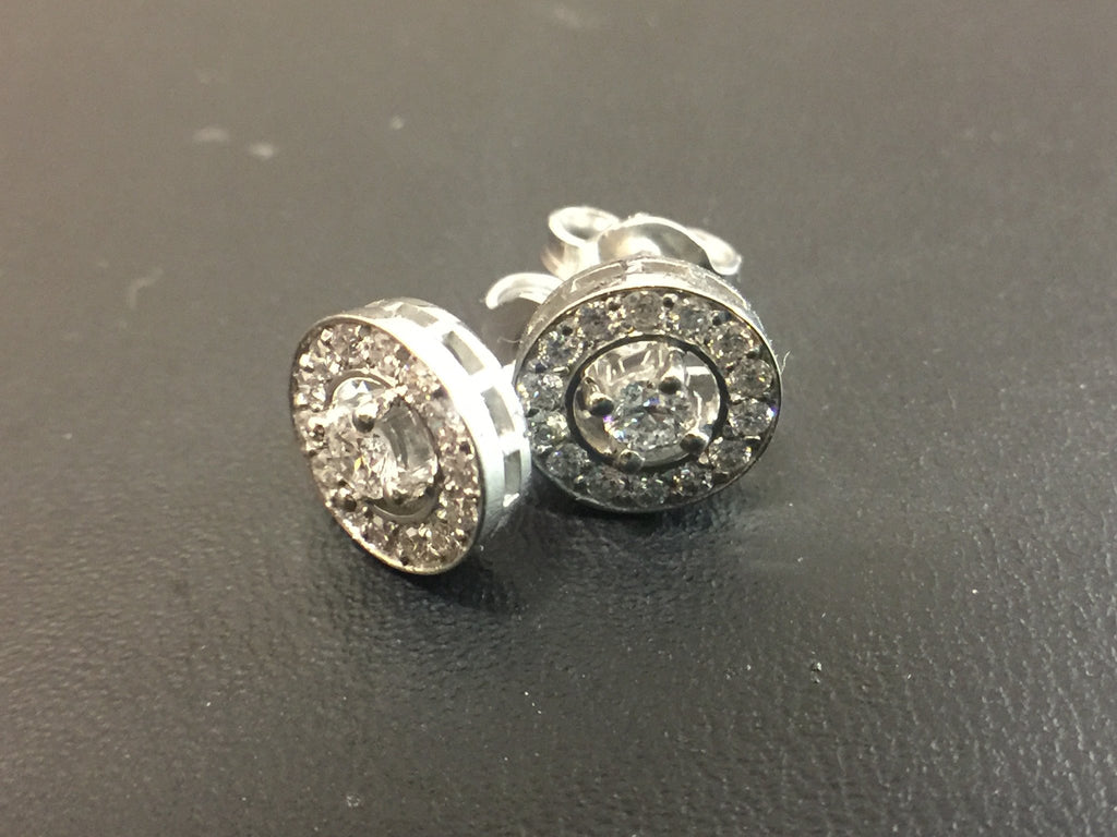 Australian Diamond Brokers - 18ct white gold art deco style earrings