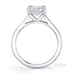 Classic Princess cut diamond ring with channel set diamond band