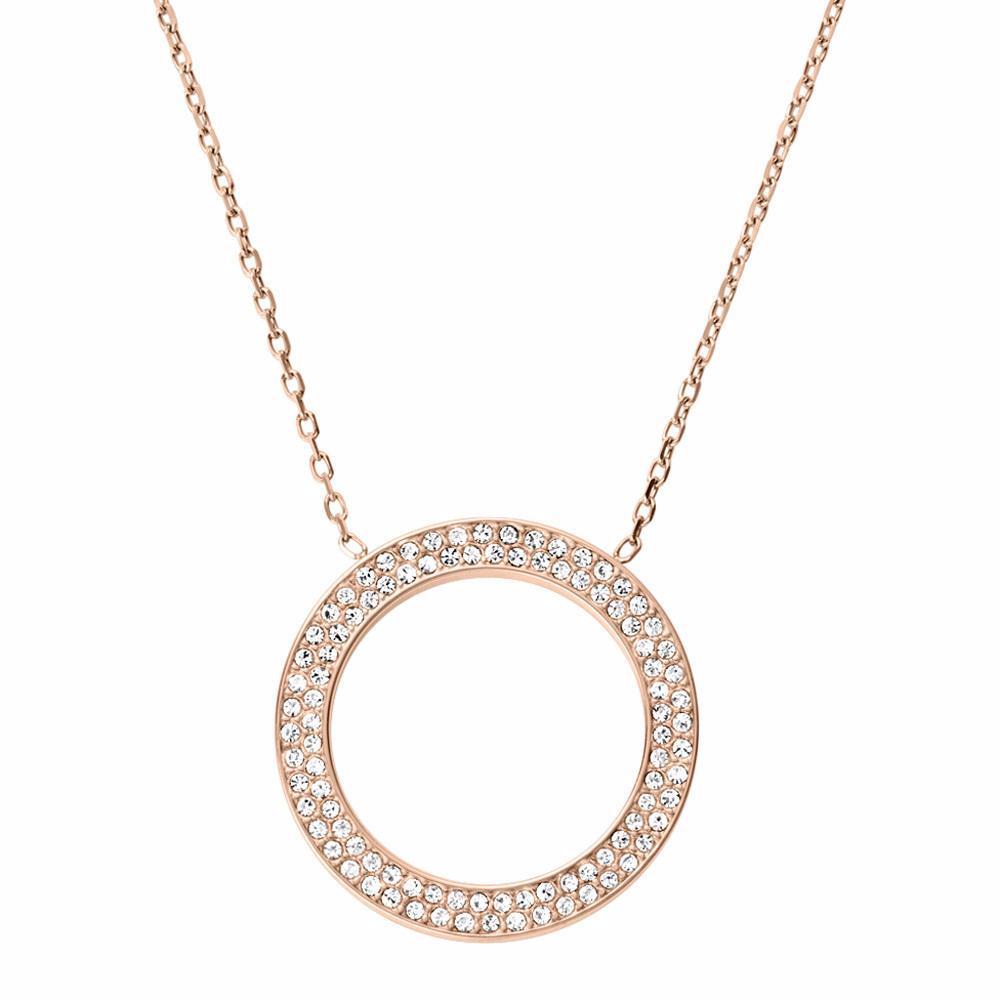 18ct rose gold full circle diamond pendant